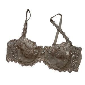 Chantelle Champs-Élysées Lace Unlined Demi Bra Sz 34C